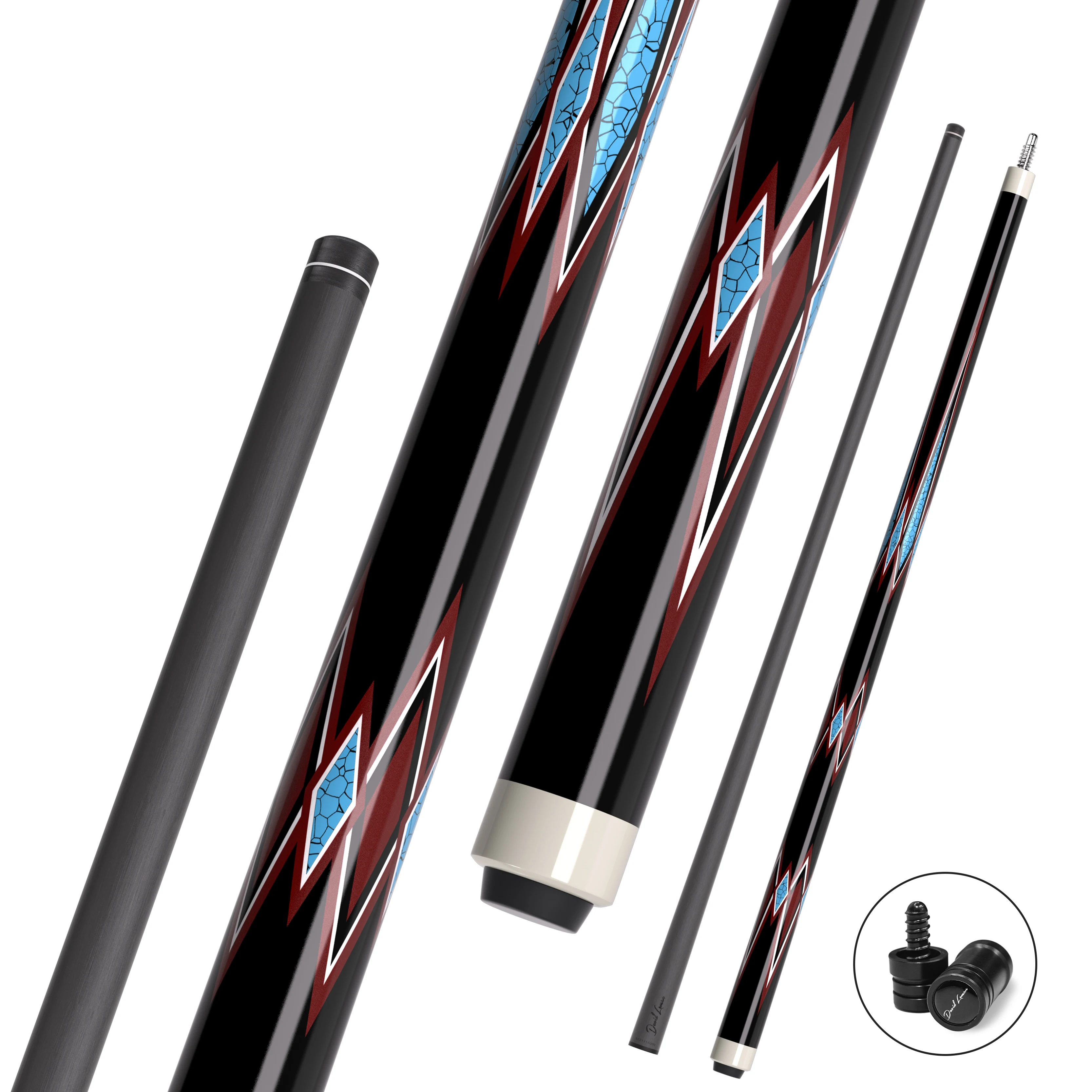★漆黒アルミキュー★David Loman アルミモデル（カーボンシャフト付） DAVID LOMAN phantom; Black whirlwind; aurora; flame Carbon Fiber