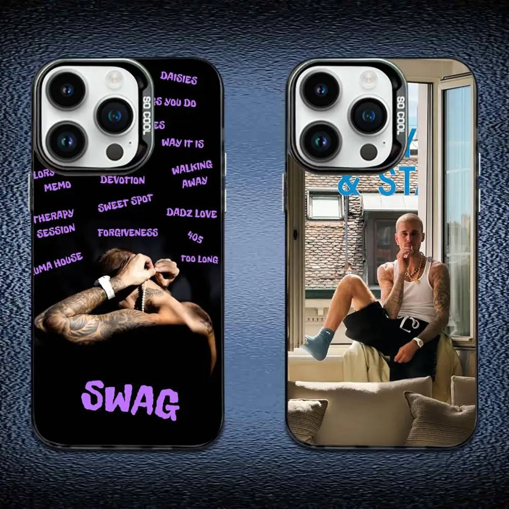 

SWAG J-Justin B-Bieber Phone Case For iPhone 16,15,14,13,12,11,Mini,Pro,E,MAX Black Candy Matte Shockproof Cover