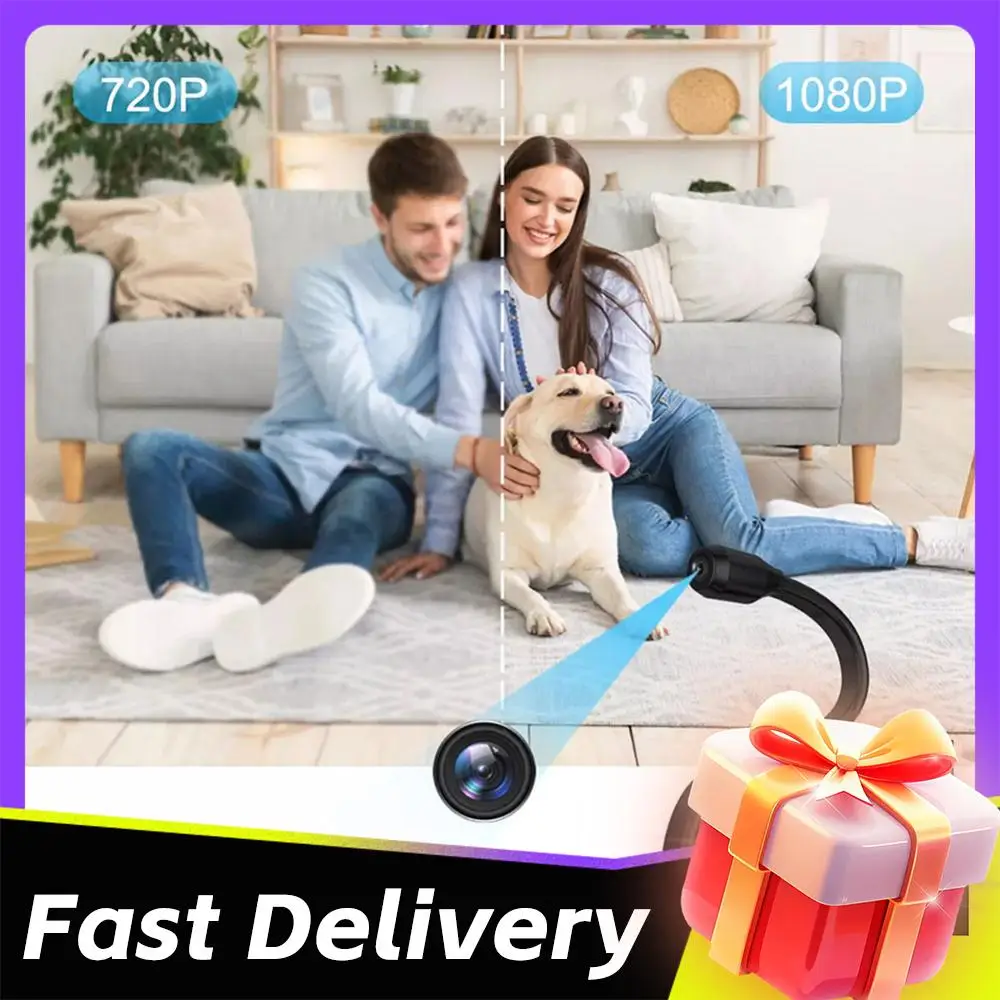 

Мини Wi-Fi камера с датчиком движения, беспроводная камера видеонаблюдения для дома, для детей, собак и кошек