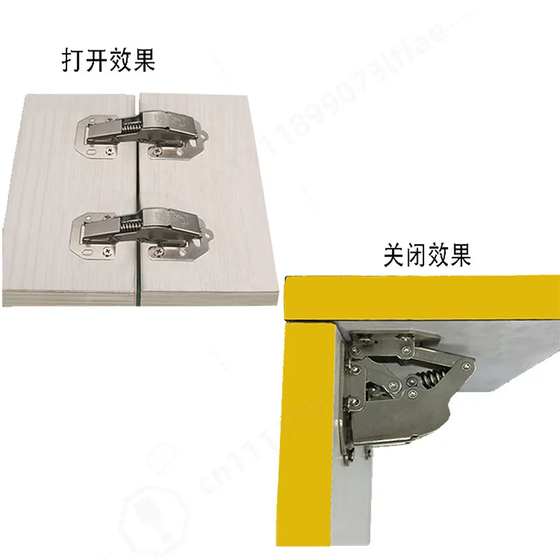 Reinforced Bridge Frog Spring Hinge Hole Free Hydraulic Damping Silent Cabinet Door Folding Spring Hinge Hardware