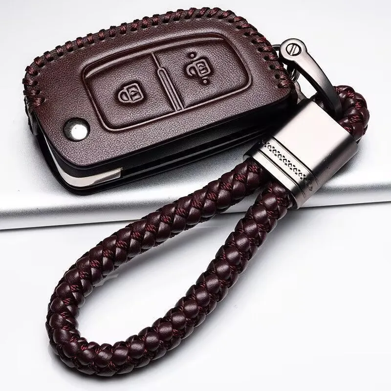 Genuine Top‑Grain Leather Key Fob Case for Nissan Altima Maxima Rogue Sentra Murano, Handcrafted  Car Key Cover Protector Holder