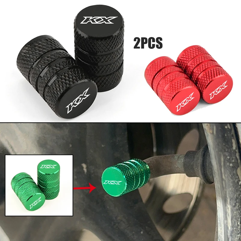 

For kawasaki KX65 KX80 KX85 KX125 KX250 KX250F KX450F Accessories Motorcycle Aluminium Tire Valve Air Port Stem Cover Cap 2PCS
