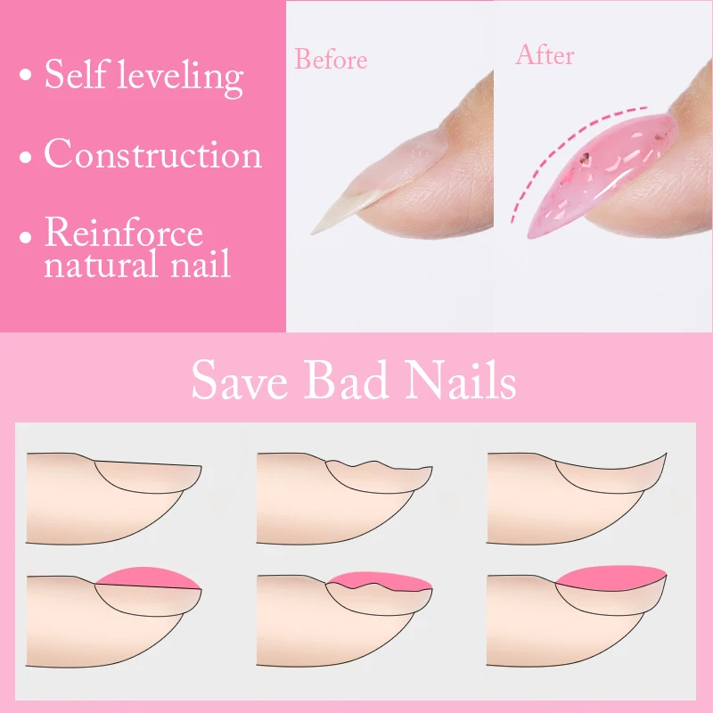 UR SUGAR Smalto per unghie gel con base in gomma glitter oro Fiocchi rosa oro Gelatina bianca latte Semi permanente UV LED Smalto gel per nail art