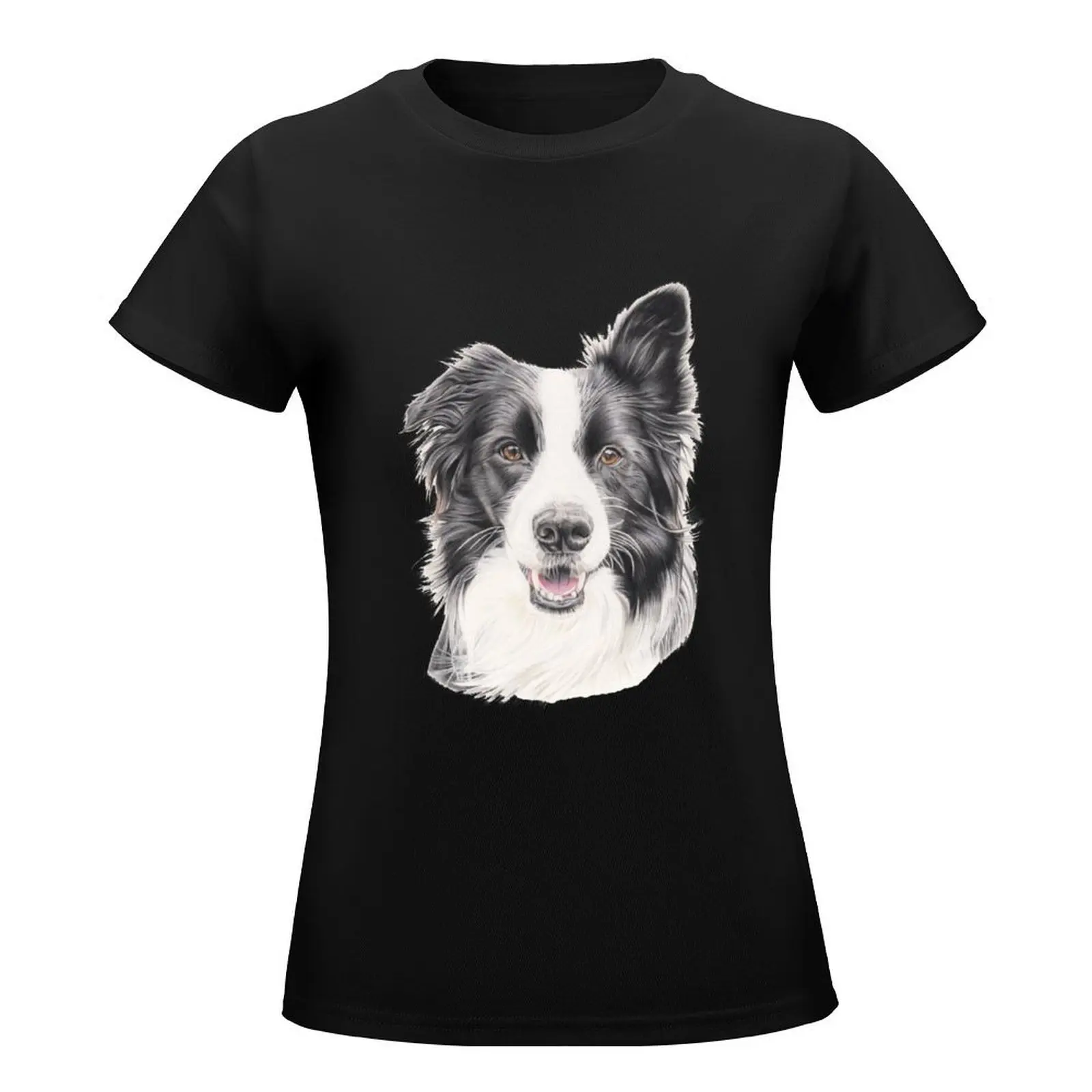 Basil - Border Collie T-Shirt lady clothes cute tops animal print shirt for girls aesthetic clothes korean Women's clothes