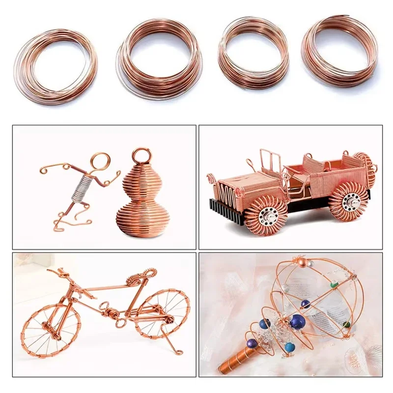 Bare Copper Wire Pure Copper Wire T2 Copper Coil Conductive Copper Wire, Bare Line Dia 0.3/0.4/0.5/0.6/0.7/0.8/0.9/1~5mm Hard