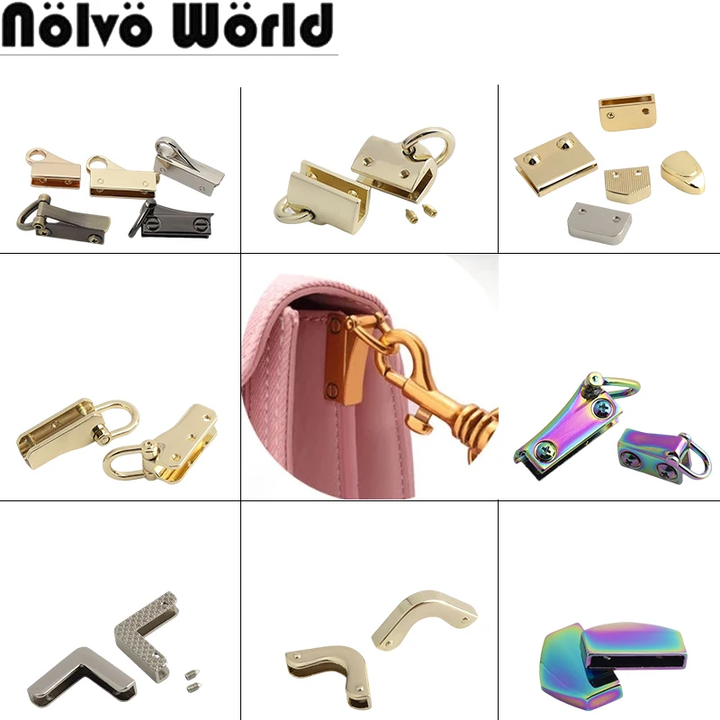 

Metal Edging Protector Clasp Buckles For Leather Craft Bags Handbags Purse Strap Belt Zipper End Hook Screw Hardware Accessories