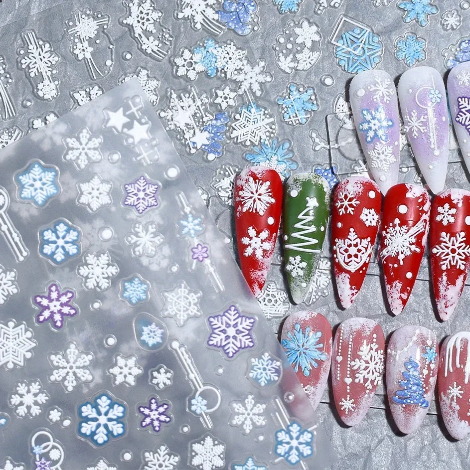 

Christmas Nail Stickers Snowflakes Santa Claus Cute Paku Rabbit Nail Stickers Christmas Art Decorations Nail Decals