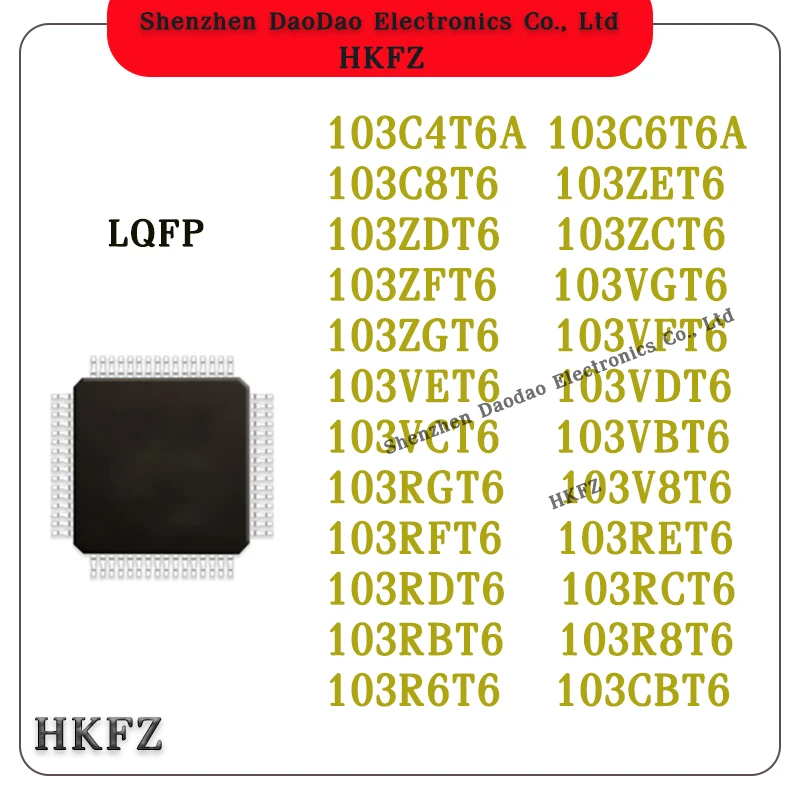 

STM32f103C8T6 STM32F103CBT6 STM32F103RCT6 STM32F103RET6 STM32F103VGT6 STM32F103VET6 STM32F103VCT6 STM32F103RGT6 IC Chip