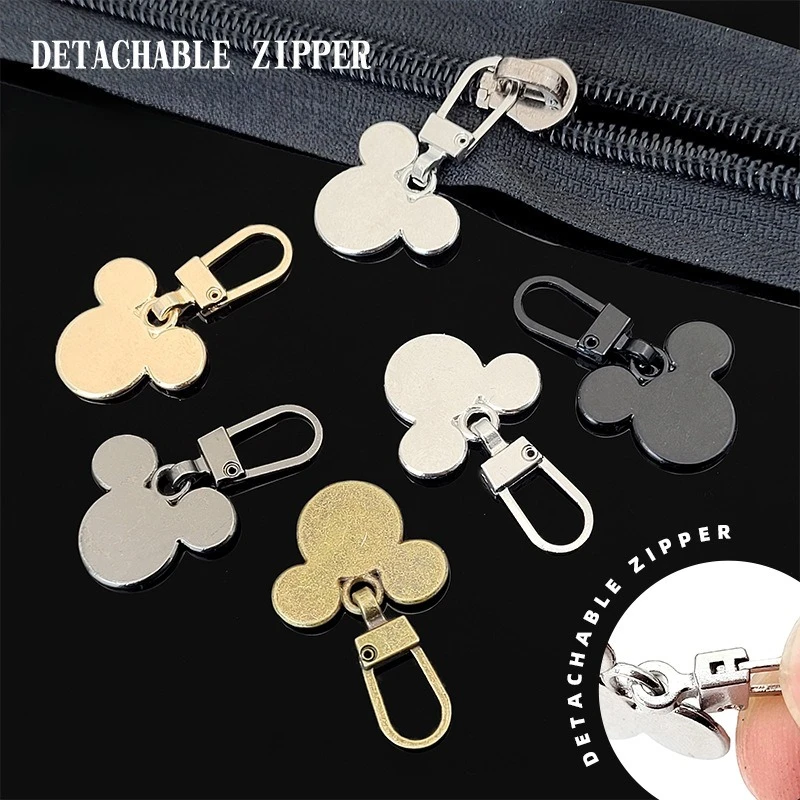 

removable zipper head multi-functional small hole movable zipper metal zipper head backpack clothing repair zipper pendant head