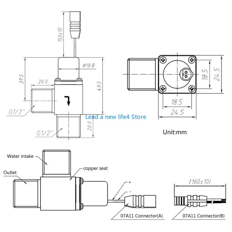 Y55E الملف اللولبي الكهربائي عالي الثبات للصمام النبضي الإيجابي مفتوح للصمام السلبي #6