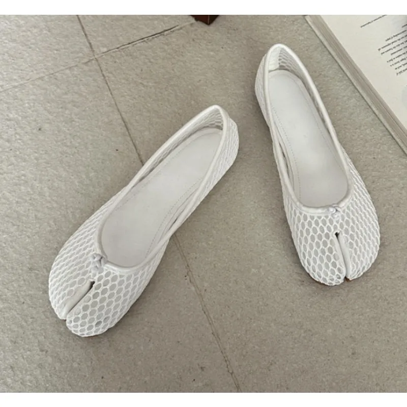 تابي نينجا أحذية امرأة ستوكات جلدية مريح الشقق سبليت تو النعال لينة أسفل المتسكعون موجز السيدات Trotter الأخفاف #6