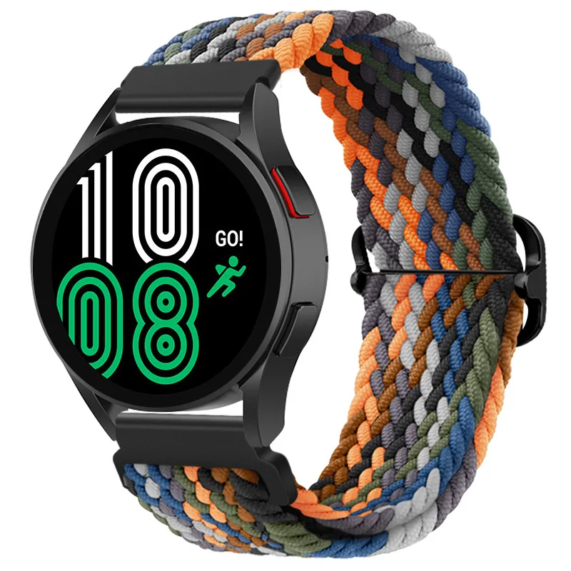 22mm 20mm Nylon Braided Loop Strap For Samsung Watch 5/4/3 Active 2 Huawei Watch GT Fabric Bracelet Belt For Amazfit GTR/Stratos