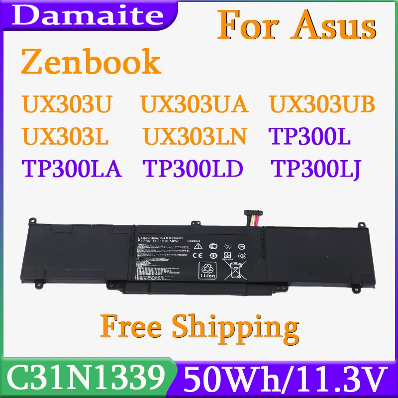 C31N1339 batería para Asus zenbook UX303U UX303UA UX303UB UX303L UX303LN Q302L Q302LA Q302LG TP300L TP300LA TP300LD TP300LJ