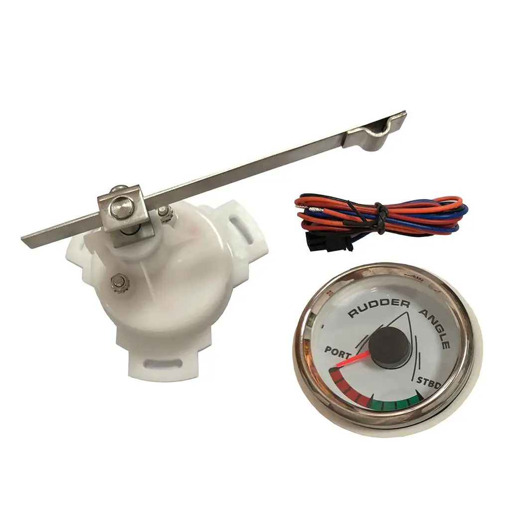 เกจวัดมุมหางเสือเรือขนาด 52 มม. ทำจากสแตนเลส สำหรับการปรับปรุงระบบพวงมาลัยและอุปกรณ์เรือ