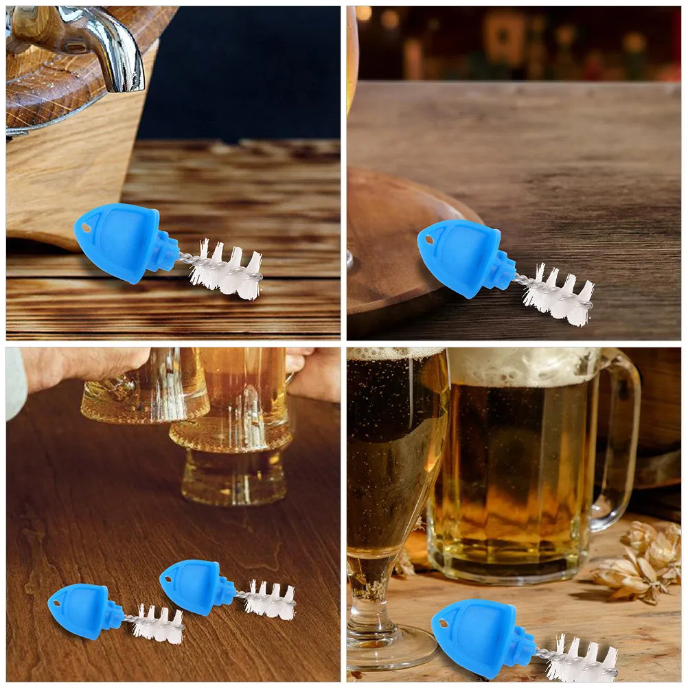 12Pcs Stainless Steel Beer Tap Brush with Plastic Handle for Draft Faucet Cleaning Bar Tap Plug Seal Dust Proof Sediment Remover