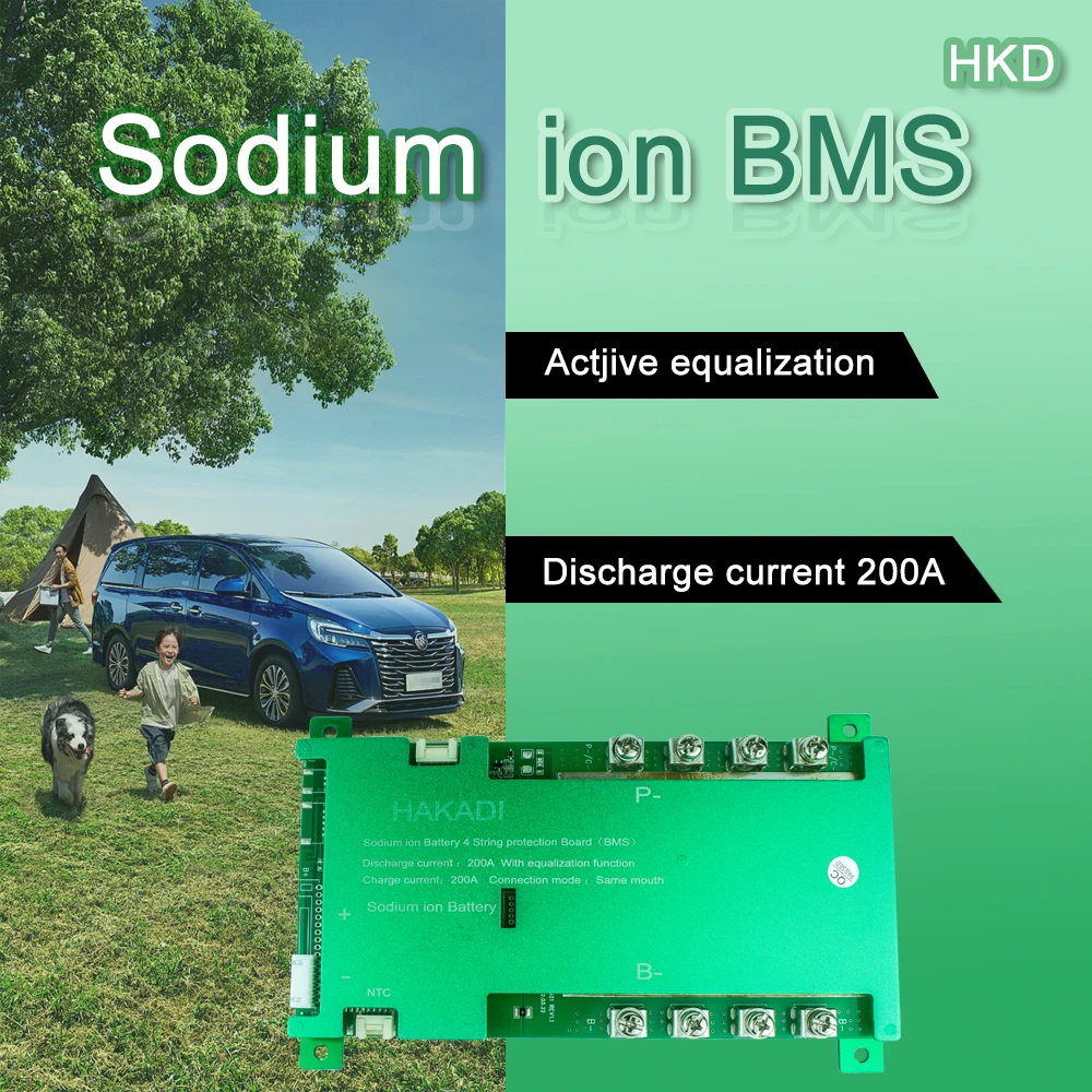 HAKADI BMS intelligent pour BMS ion Sodium 4S-16S 50A 100A 150A 200A batterie de stockage d'énergie alimentation extérieure RV bateau