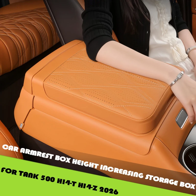 Car Armrest Box Height Increasing Storage Box Fit for GWM Tank 500 Hi4-T Hi4-Z 2026 Modified Car Armrest Box Protective Cover