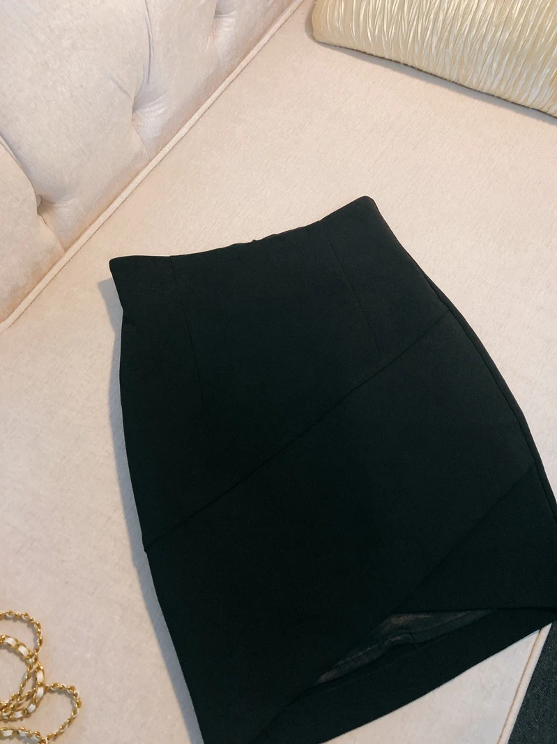 

Ele винтажная асимметричная юбка с высокой талией, облегающая облегающая юбка-миди Ci Commute, повседневная юбка трапециевидной формы из полиэфирного волокна