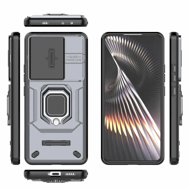 For POCO F6 Case Slide Lens Camera Armor Cover for Xiaomi Poco F6 F 6 X5 X6 F5 C65 C75 M6 Pro 4G Back Coque Redmi Turbo 3 Fundas image 3