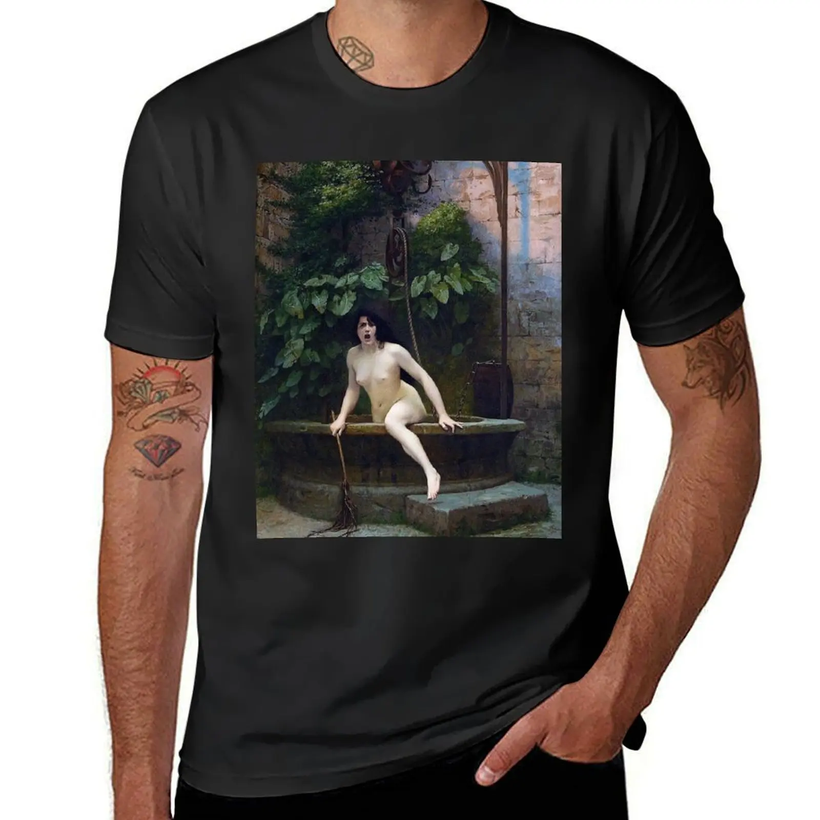 TRUTH COMING OUT OF HER WELL TO SHAME MANKIND - JEAN-LEON GEROME T-Shirt sweat kawaii clothes funnys workout shirts for men