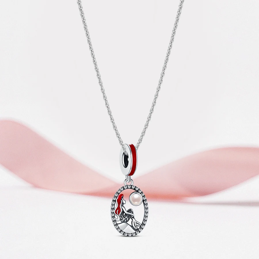 Neuer Charm Original Guarding Meerjungfrauen-Anhänger 925 Sterling Silber Perle Passend für Armbänder DIY für Frauen Urlaubs-Schmuck Liebesgeschenk
