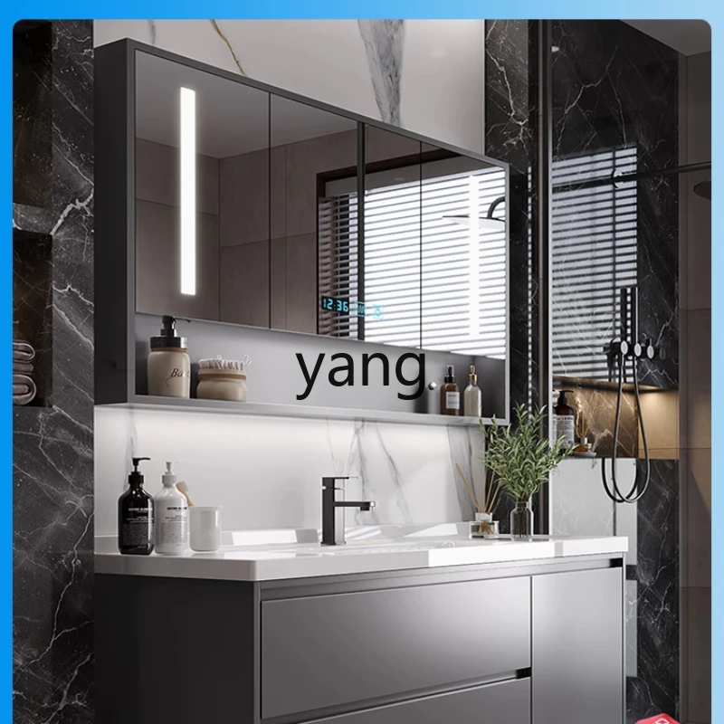 

YJQ Ceramic Bathroom Cabinet Set Modern Simple Smart Wash Basin Bathroom Set