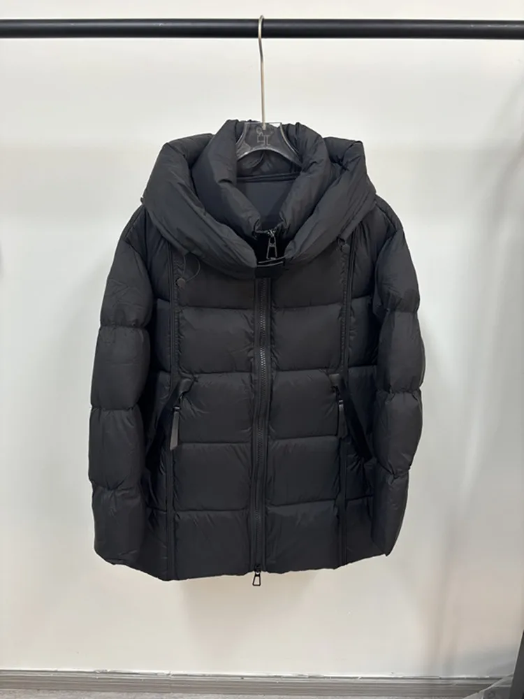 سترة نسائية شتوية جديدة لعام 2025 بغطاء للرأس للركاب في شارع العليا 90% سترة أوزة أسفل