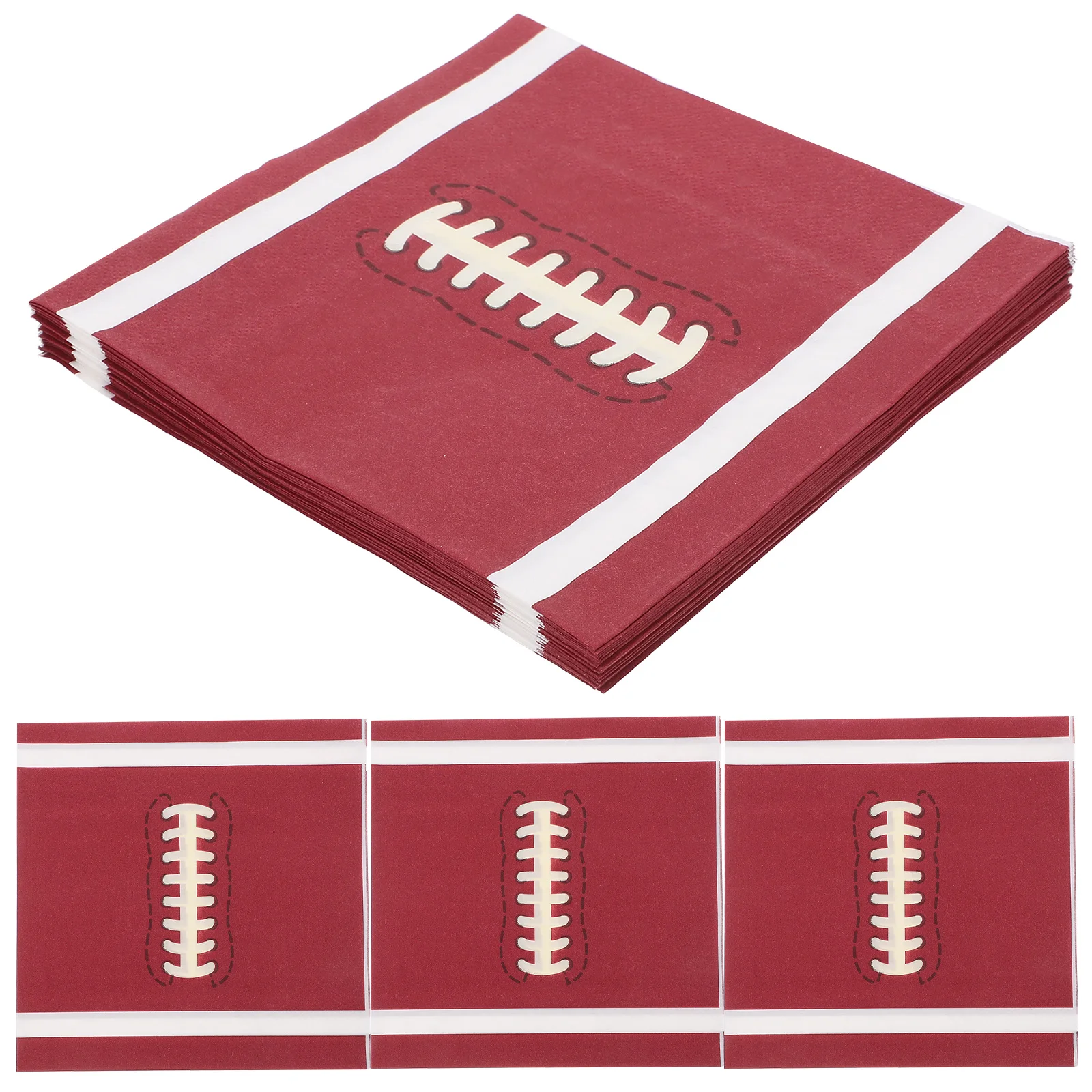 

20pcs Football Napkins Brown Rugby Print Lunch Paper Towels Disposable Party Supplies Birthday Theme Decorations