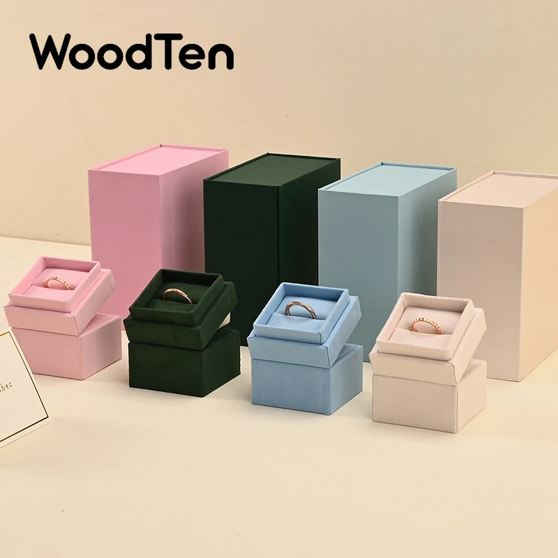 WoodTen Jewelry Storage Box Creative Greeting Card Wedding Timeline Engagement Ring Gift Box Jewelry Box Gift Packaging Box