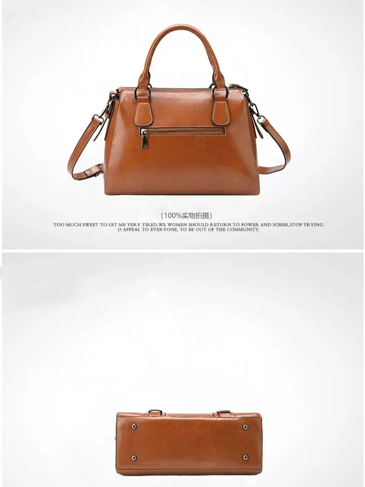Fashion Leather Women's Bag Fan Slanting Cross Shoulder Ladies Bag Soft Wearable Large Capacity Vintage Hundred