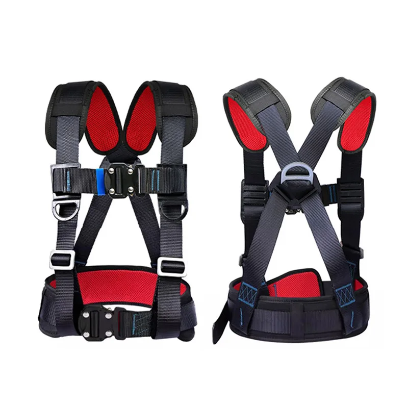 Three-point Safety Belt Aerial Work National Standard Safety Harness with Rope Hook Set Anti-fall Protective Construction Belt