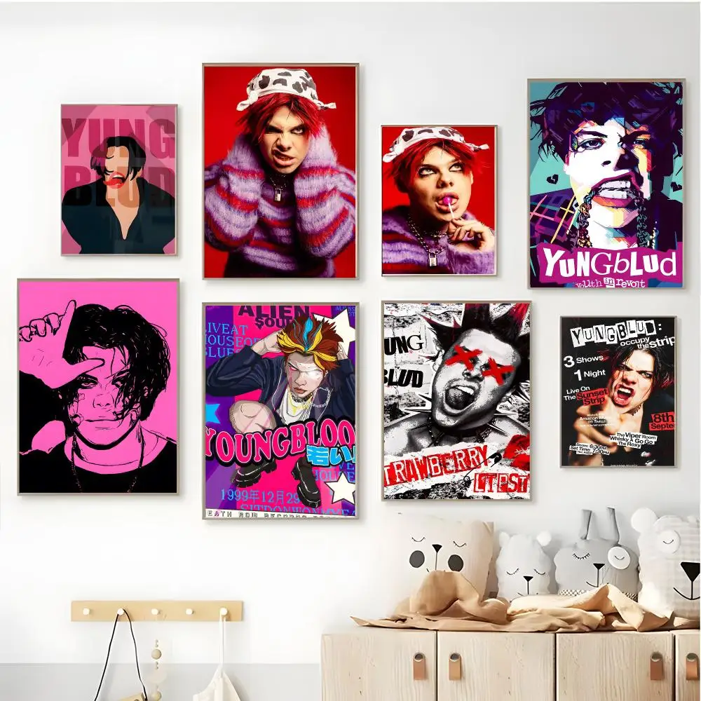 Punk Alternative Youthful Y-YUNGBLUD Poster Self-adhesive Art Waterproof Coffee House Bar Room Wall Decor