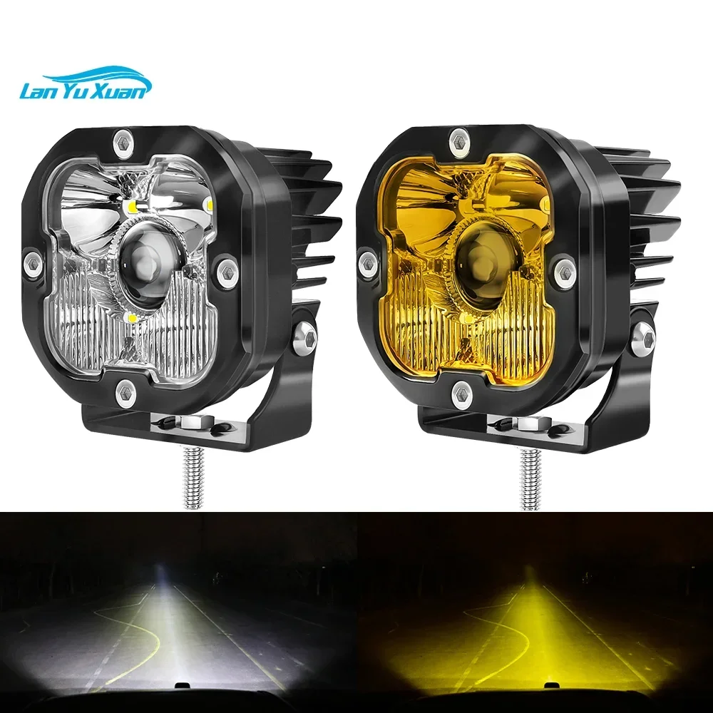 

Super Bright Off Road Led Work Light 12V 24V 100W 1000M Led Spot Fog Light Pods 3 Inch Amber