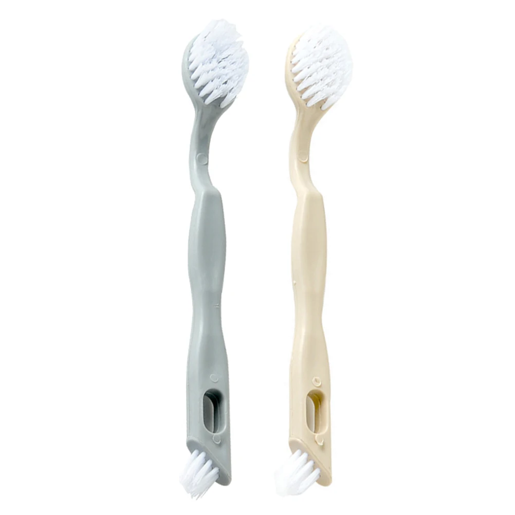 

2 Pcs Shoe Brush Cleaning Simple Laundry Clothes Long Handle Lightweight Tool Helpful Pp Shoes