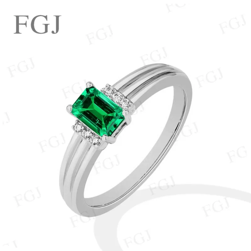 1ct Moissanit/Laborgezüchteter Edelstein-Ring im Smaragdschliff aus 925 Sterling Silber, Hochwertige Damenschmuck-Accessoires und Geschenke – Detail 12
