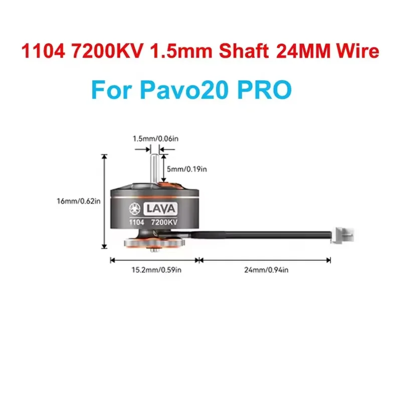 Ensemble de moteurs sans balais LAVA 1104 7200KV : paquet unique ou 4 avec arbre de 1,5 mm pour BETAFPV Pavo20 Pro ​