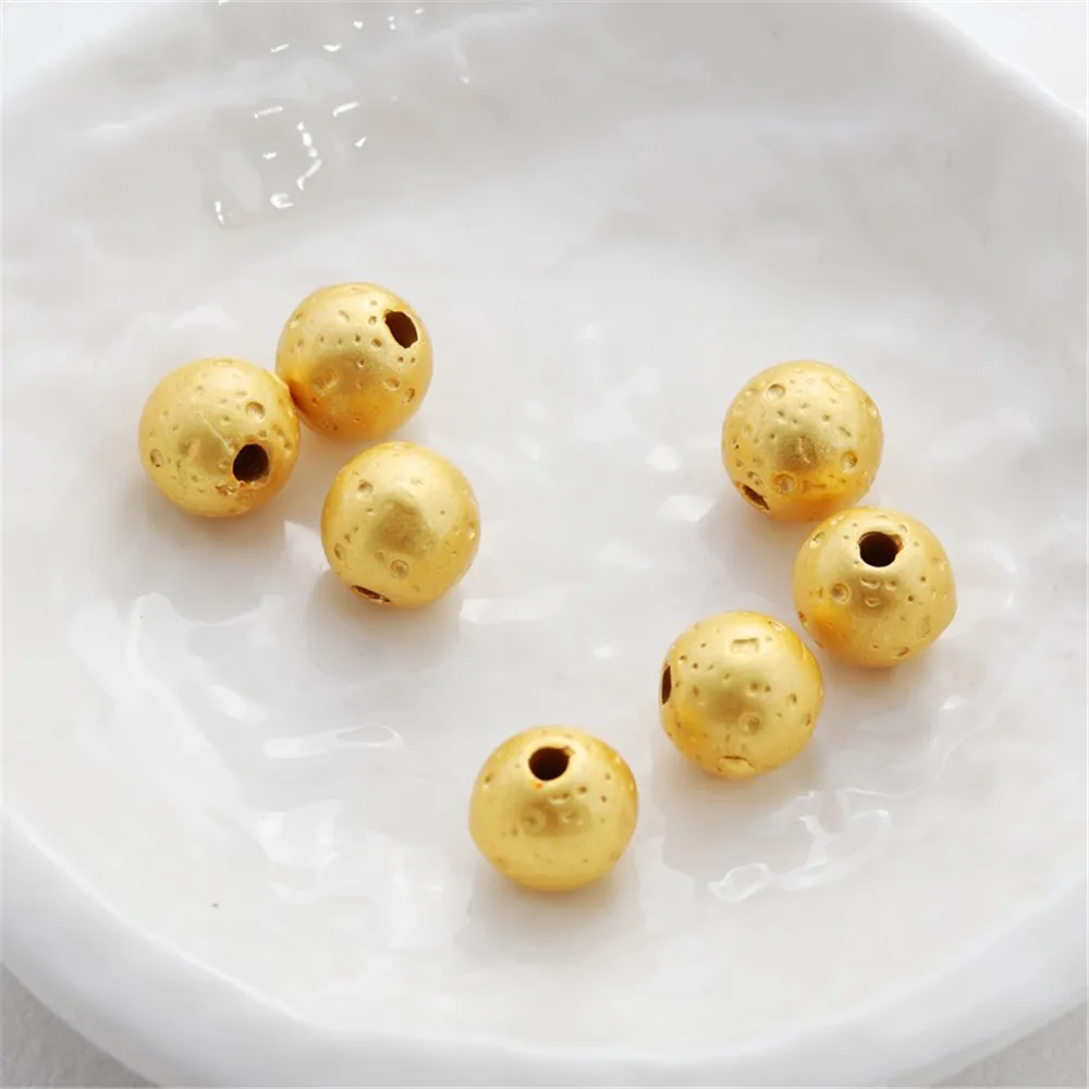 

1pcs Thick Round Bucket Beads, 18K Matte Gold Color, Loose Beads, DIY Bracelet Necklace, Handcrafted Separated Beads, 10mm