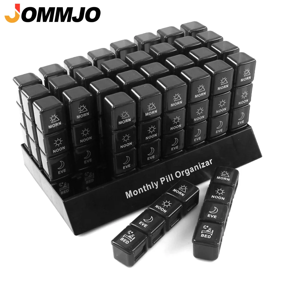 

Ежемесячный органайзер для таблеток на 4 приема в день, контейнер на 31/32 дня с 32 отделениями для рыбьего жира, витаминов, добавок и лекарств