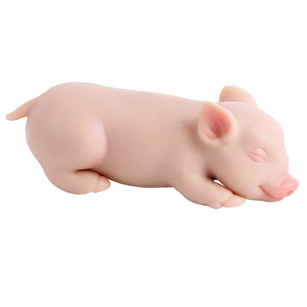 

IVITA 14CM 100% Silicone Reborn Sleeping Pig Doll Soft Silicone Realistic Art Mini Piglet Toys for Children Christmas Dolls Gift