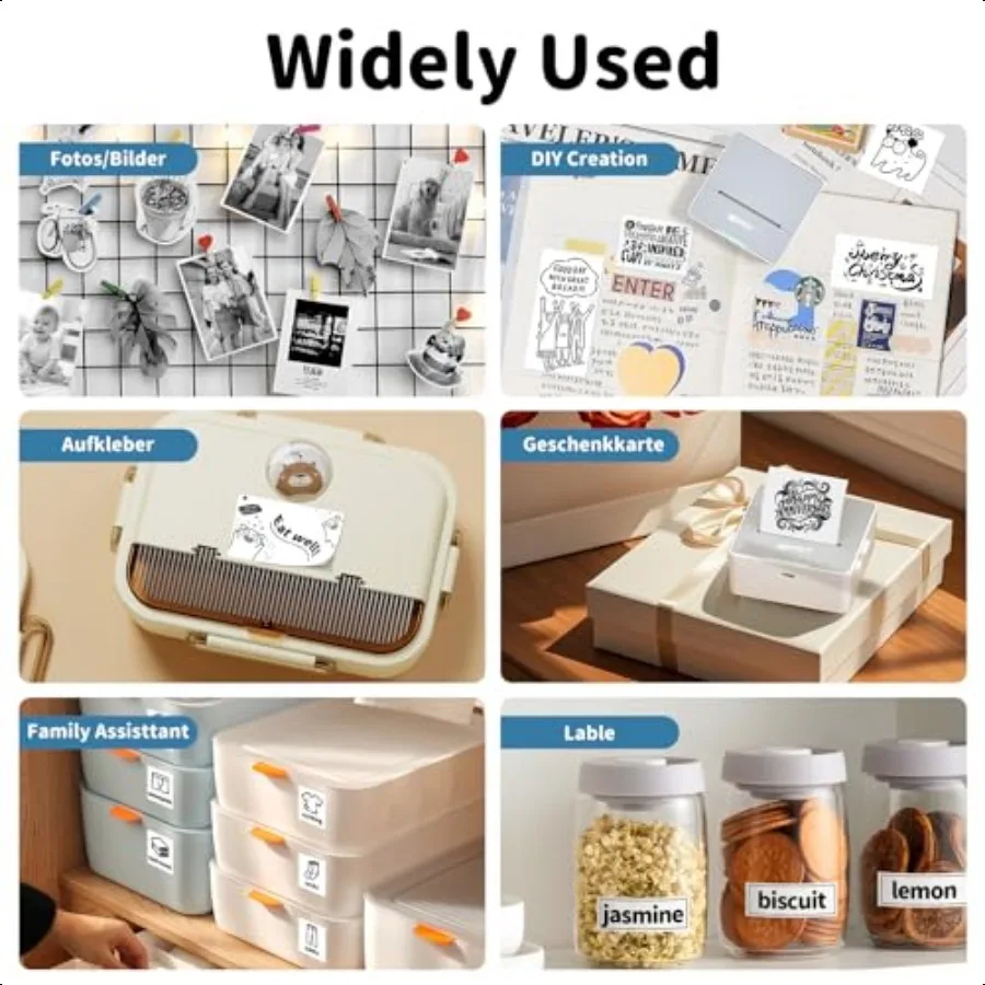 Sticker Printer Mini Portable Printer Bluetooth Thermal Label Printer with 1 Roll Sticker Paper Inkl Sticker Maker hine Pocket