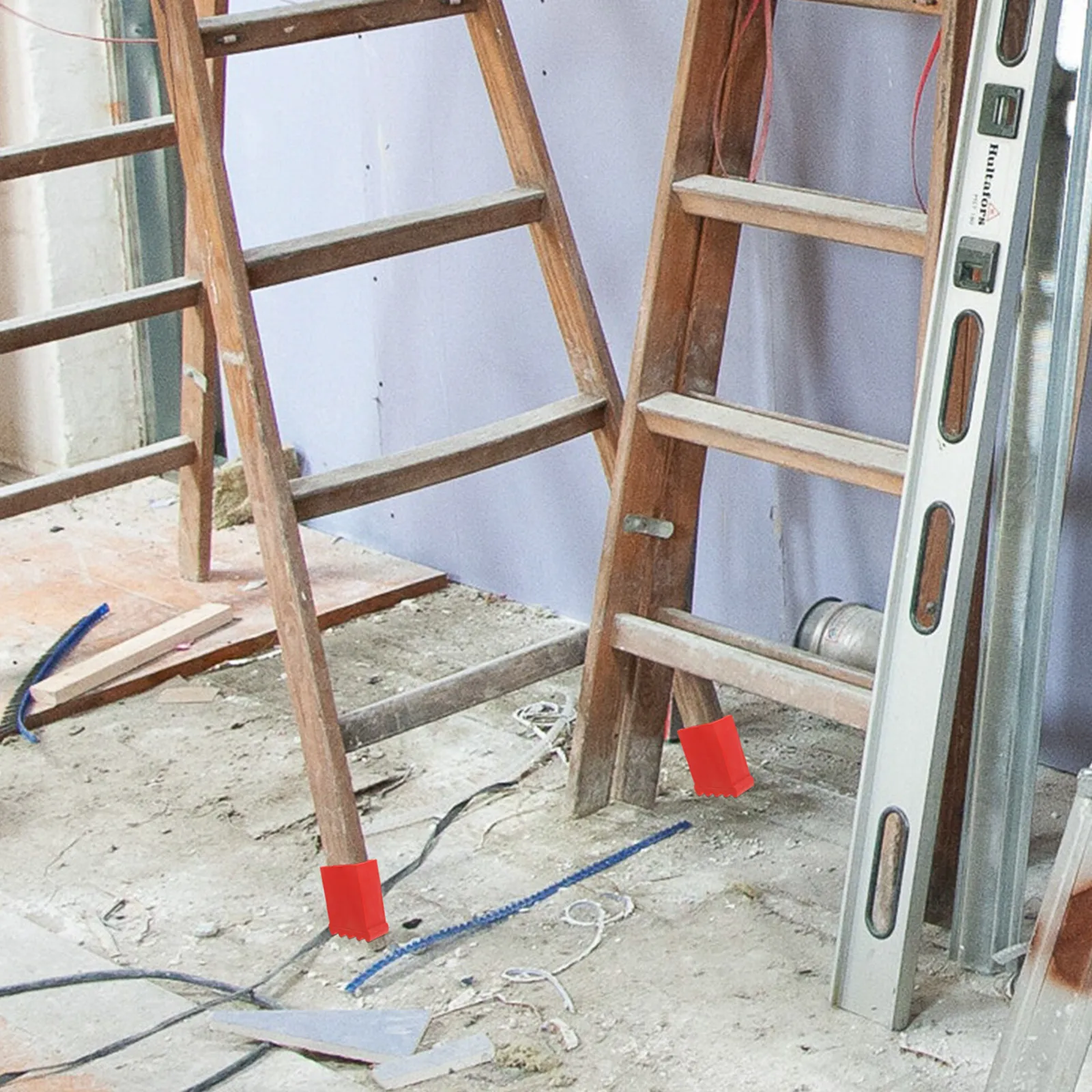 4pcs Non-Slip Ladder Feet Covers – Thickened Plastic Anti-Skid Floor Protection Pads for Step Ladders