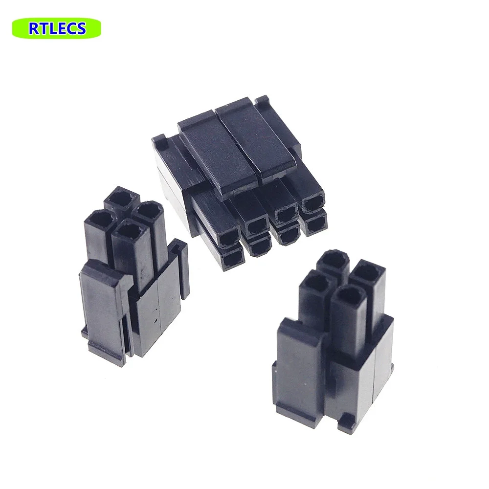 5Pcs CPU 8 Pin 4.2 MM 4+4 Position Male Housing Plug Computer ATX Power Connector Plastic Shell Slide Rail Design