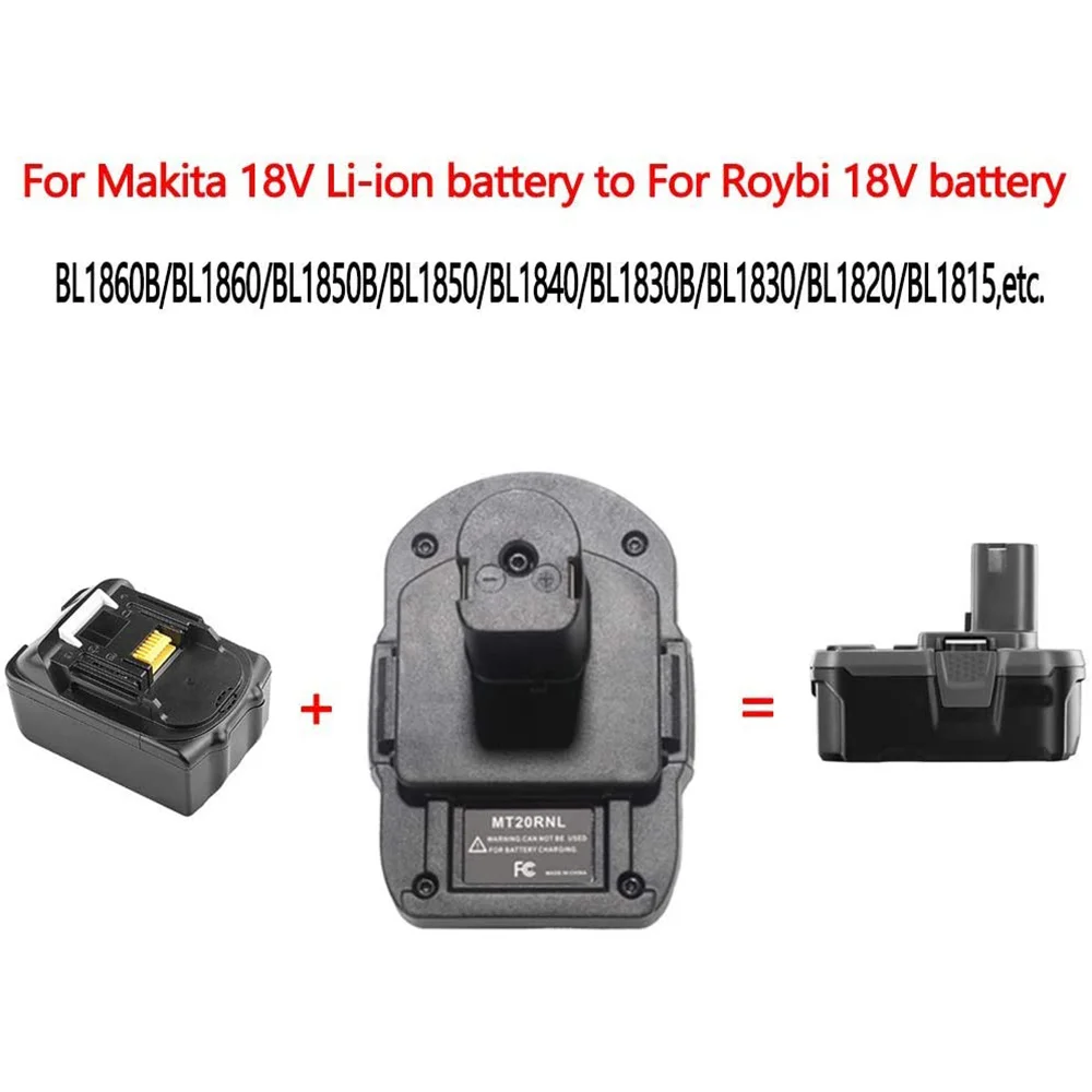 Adaptador de batería MT20RNL para Makita, convertidor de Batería de 18V para Roybi, uso de herramientas de 18V, convertir para Makita a batería Ryobi de 18V