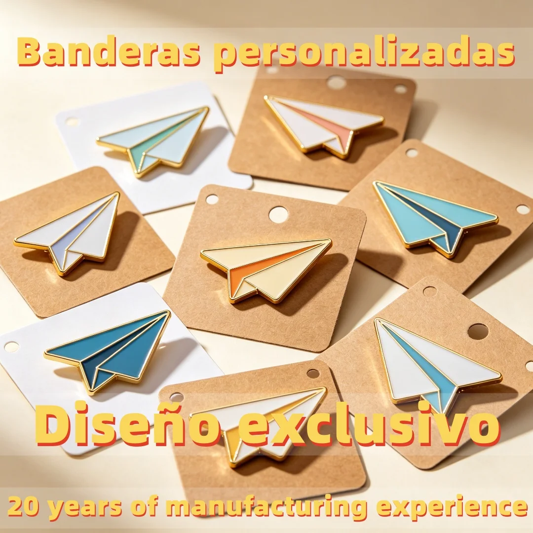 Personalized Enamel Lapel Pin Custom Paper Plane Shape Metal Badge Custom Design Brooch For Bag Clothes Decor Customized Gift