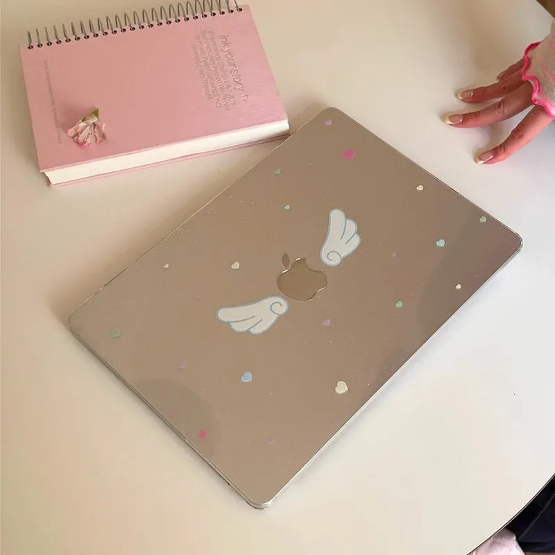 Angel Wings Crystal Clear Laptop Case For Macbook Air 13.6 M4 NEO 15 M3 Hard Cover For Mac Book Pro 13 M1 M2 14 M4 M5 16 Cover