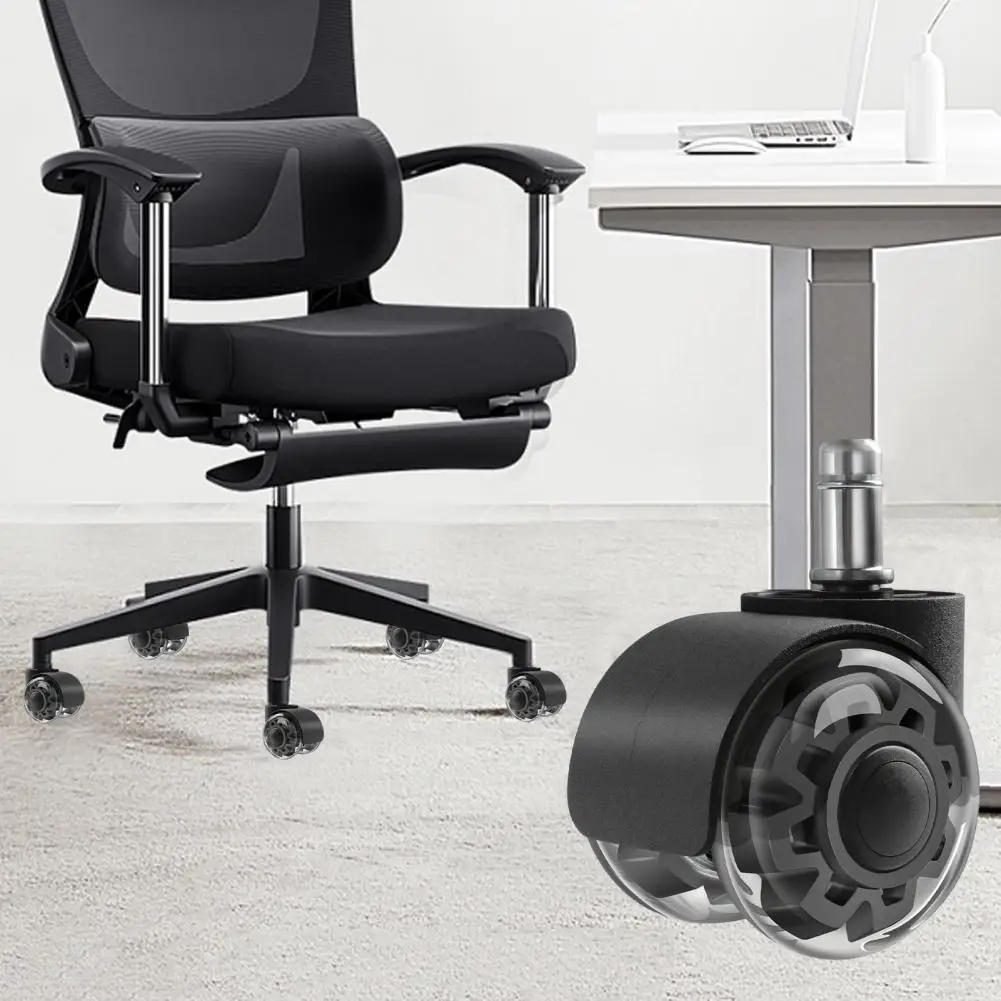 Floor Office Chair Wheels Durable 2-inch Office Chair Wheel for Hardwood Floors Carpets Heavy Duty Replacement for Computer image 2