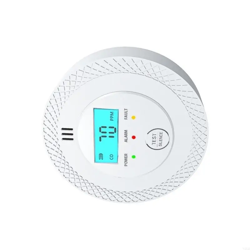 Y5LB Upgrades CO Alarm Detectors Carbon Monoxide Detectors with Replaceable Battery & LCD Screen for Accurate Home Monitoring