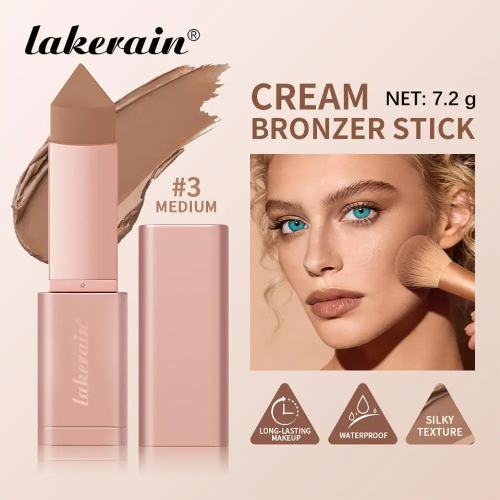 

Крем-бронзер Lakerain в стике, 7.2 г, треугольная форма, легко наносится, стойкий, водостойкий и устойчивый к поту, для скульптурирования лица