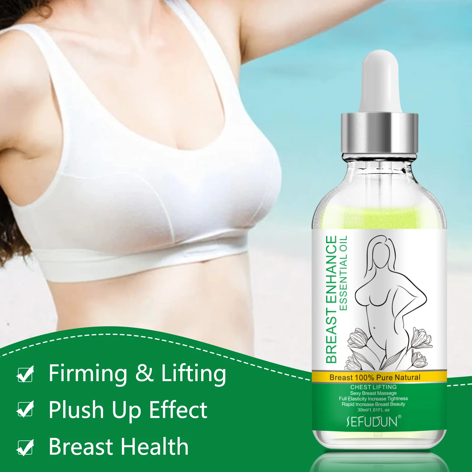 Breast Enlargement Essential Oil Promote Breast Development Increase Chest Circumference Chest Massage Body Care تكبيرالصدر