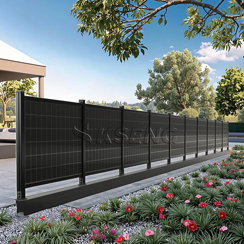 Energy Efficient Outdoor Bifacial Vertical Ground Mounting Solar Fence Mounting System